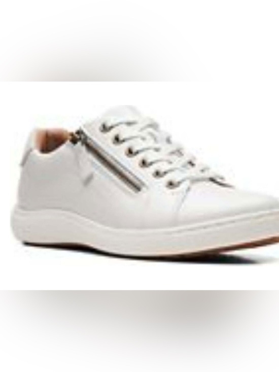 Clarks Shoes - Clark’s Collection White Leather Nalle Lace Sports Inspired Sneakers 7.5 Lk New